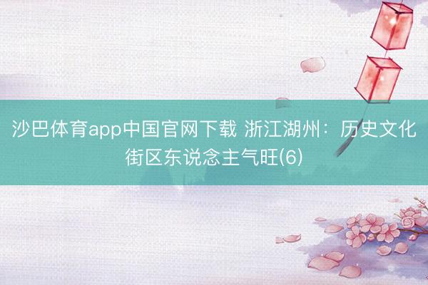 沙巴体育app中国官网下载 浙江湖州：历史文化街区东说念主气旺(6)