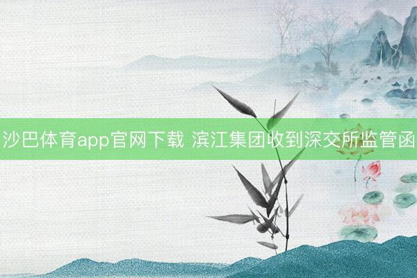 沙巴体育app官网下载 滨江集团收到深交所监管函