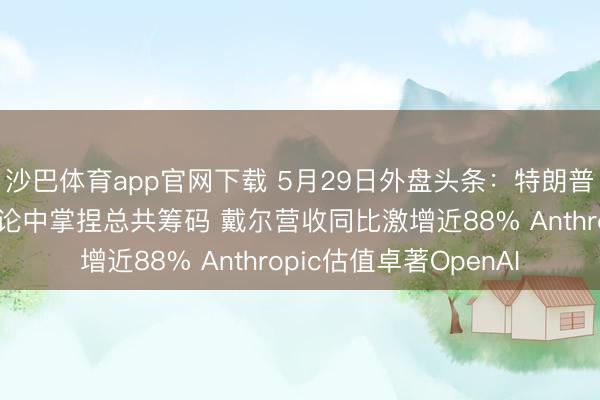 沙巴体育app官网下载 5月29日外盘头条：特朗普称好意思国在对伊议论中掌捏总共筹码 戴尔营收同比激增近88% Anthropic估值卓著OpenAI