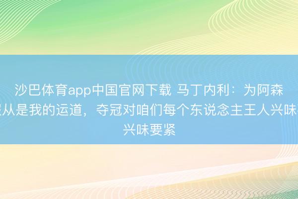沙巴体育app中国官网下载 马丁内利：为阿森纳服从是我的运道，夺冠对咱们每个东说念主王人兴味要紧