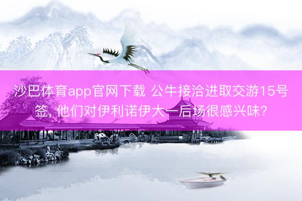 沙巴体育app官网下载 公牛接洽进取交游15号签， 他们对伊利诺伊大一后场很感兴味?