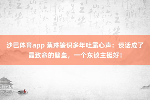 沙巴体育app 蔡琳鉴识多年吐露心声:谈话成了最致命的壁垒,一个东谈主挺好!